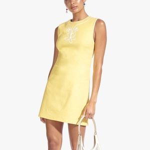 STAUD Allison Sleeveless Linen Mini Dress